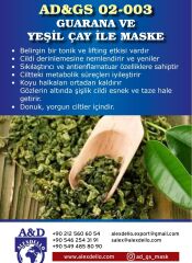 SOYULABİLEN JEL MASKE. GSG-02-003 — Guarana ve Yeşil Çay ile Anti-Aging soyulabilen Toz Maske 350gr